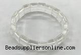 CGB3420 7.5 inches 12*15mm faceted rectangle white crystal bracelets