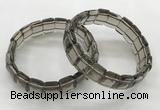 CGB3422 7.5 inches 12*15mm faceted rectangle smoky quartz bracelets