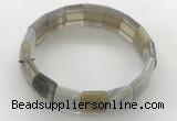 CGB3426 7.5 inches 12*15mm faceted rectangle agate bracelets