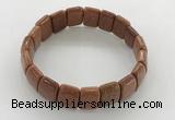 CGB3430 7.5 inches 12*15mm faceted rectangle goldstone bracelets