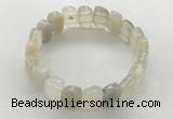 CGB3443 7.5 inches 10*15mm faceted marquise grey agate bracelets