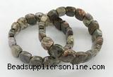 CGB3444 7.5 inches 10*15mm faceted marquise rainforest agate bracelets