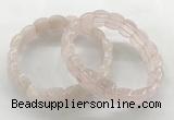 CGB3460 7.5 inches 10*14mm faceted oval rose quartz bracelets