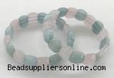 CGB3462 7.5 inches 10*14mm faceted oval mixed gemstone bracelets