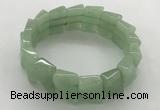 CGB3470 7.5 inches 12*17mm trapezoid green aventurine bracelets