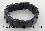 CGB3471 7.5 inches 12*17mm trapezoid blue goldstone bracelets