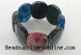 CGB3523 7.5 inches 28*40mm faceted oval agate bracelets