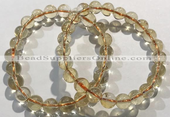 CGB4029 7.5 inches 8mm round citrine beaded bracelets wholesale