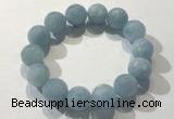 CGB4039 7.5 inches 13mm faceted round aquamarine beaded bracelets