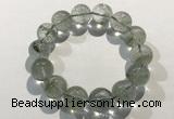 CGB4047 7.5 inches 14mm round green phantom quartz beaded bracelets