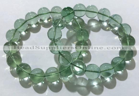 CGB4053 7.5 inches 14mm round green fluorite beaded bracelets