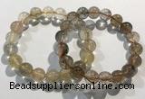 CGB4080 7.5 inches 11mm round golden rutilated quartz beaded bracelets