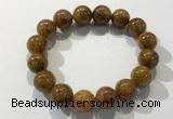 CGB4087 7.5 inches 14mm round golden rutilated quartz beaded bracelets