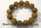 CGB4089 7.5 inches 16mm round golden rutilated quartz beaded bracelets