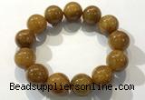 CGB4090 7.5 inches 18mm round golden rutilated quartz beaded bracelets