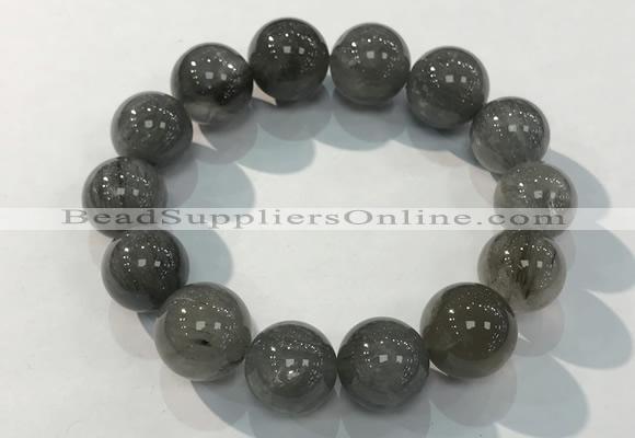 CGB4108 7.5 inches 16mm round rutilated quartz beaded bracelets