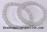 CGB4500 7.5 inches 7mm - 8mm round white moonstone beaded bracelets