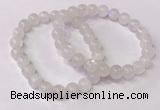 CGB4501 7.5 inches 9mm - 10mm round white moonstone beaded bracelets