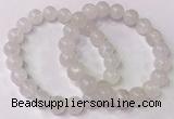 CGB4502 7.5 inches 10mm - 11mm round white moonstone beaded bracelets