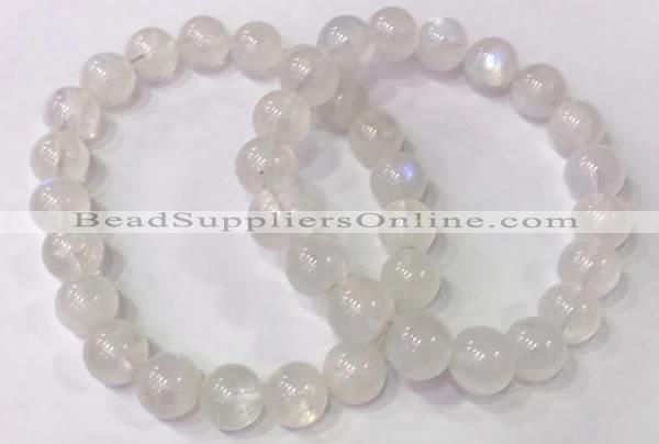 CGB4513 7.5 inches 10mm round white moonstone beaded bracelets