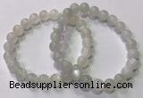 CGB4516 7.5 inches 8mm round white moonstone beaded bracelets