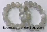 CGB4519 7.5 inches 14mm round white moonstone beaded bracelets