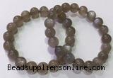 CGB4525 7.5 inches 10mm round grey moonstone beaded bracelets