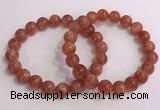 CGB4544 7.5 inches 10mm round golden sunstone beaded bracelets