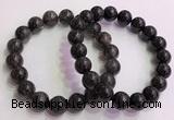 CGB4578 7.5 inches 12mm round black sunstone beaded bracelets