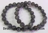 CGB4582 7.5 inches 9mm - 10mm round black sunstone beaded bracelets