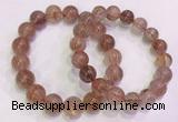 CGB4631 11mm - 12mm round red rutilated quartz beaded bracelets