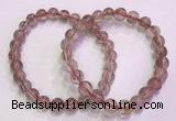 CGB4637 7mm - 8mm round red rutilated quartz beaded bracelets