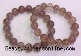 CGB4639 12mm round red rutilated quartz beaded bracelets