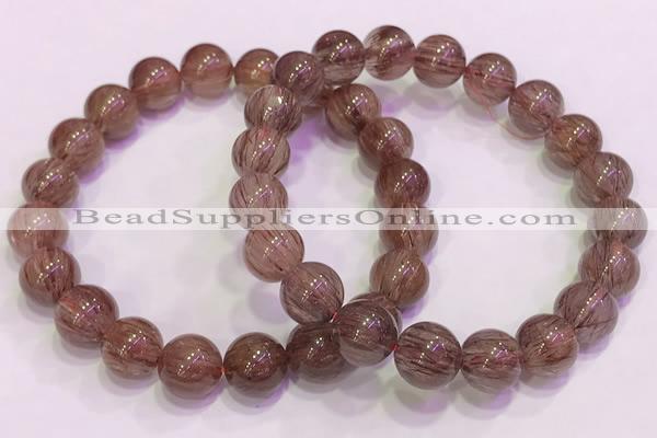 CGB4642 10mm round red rutilated quartz beaded bracelets