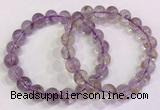 CGB4657 9.5mm - 10mm round purple phantom quartz beaded bracelets