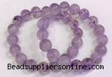 CGB4658 11mm - 12mm round purple phantom quartz beaded bracelets