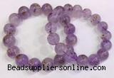 CGB4659 13mm - 14mm round purple phantom quartz beaded bracelets