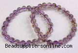 CGB4666 7mm round purple phantom quartz beaded bracelets