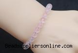 CGB5000 6mm, 8mm round rose quartz beads stretchy bracelets