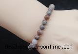 CGB5028 6mm, 8mm round flower agate beads stretchy bracelets