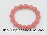 CGB5302 10mm, 12mm round cherry quartz beads stretchy bracelets