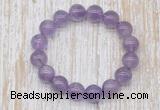 CGB5309 10mm, 12mm round light amethyst beads stretchy bracelets