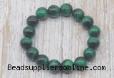 CGB5330 10mm, 12mm round green tiger eye beads stretchy bracelets