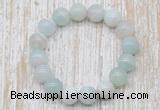 CGB5333 10mm, 12mm round sea blue banded agate beads stretchy bracelets