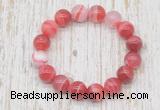 CGB5335 10mm, 12mm round red banded agate beads stretchy bracelets