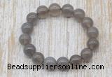 CGB5342 10mm, 12mm round grey agate beads stretchy bracelets