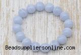 CGB5344 10mm, 12mm round blue lace agate beads stretchy bracelets