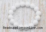 CGB5358 10mm, 12mm round white candy jade beads stretchy bracelets