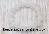 CGB5359 10mm, 12mm round white candy jade beads stretchy bracelets