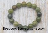 CGB5362 10mm, 12mm round Canadian jade beads stretchy bracelets